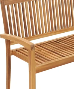 VidaXL Stapelbare 2-Sitzer Gartenbank 128,5 Cm Massivholz Teak -Stil Beet Verkaufsgeschäft 4c8fbcf607e81322580fc4e4f4300afc