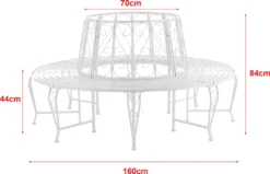 Baumbank Sorrent 160x84cm Rundbank 360° Gartenbank Parkbank Stahl Weiß -Stil Beet Verkaufsgeschäft 4cfcb01bcf8ee9c4130c61e2a8687691