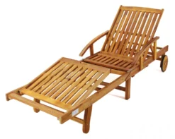 CHILLROI Verstellbare Sonnenliege Mit Beistelltisch - Akazienholz Gartenliege -Stil Beet Verkaufsgeschäft 4d1720d4777215ee26696a58773eff79