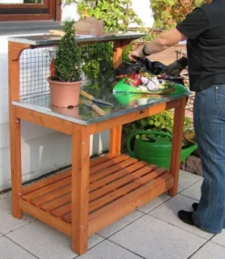 Pflanztisch Habau Mit Verzinkter Arbeitsplatte Groß 101x55x117cm -Stil Beet Verkaufsgeschäft 4d4f51691ec5b8b4ef645385b413f846