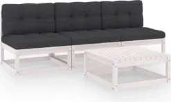 VidaXL 4-tlg. Garten-Lounge-Set Mit Kissen Kiefer Massivholz