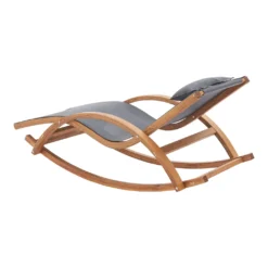 Schaukelliege Iasmos 167 X 71 X 73 Cm Liegestuhl Mit Kopfkissen Und Armlehnen Schaukelstuhl Relaxliege Liege Lärchenholz Dunkelgrau -Stil Beet Verkaufsgeschäft 5042b7ed3fdbb95368cf608041ace965