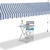 Relaxdays Klemmmarkise Blau Weiß