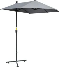 HOMCOM Outsunny 2 X 2 M Sonnenschirm Halbrundschirm Wasserdicht Für Garten Dunkelgrau -Stil Beet Verkaufsgeschäft 50900a11e4864c0deeb7a74551da7582