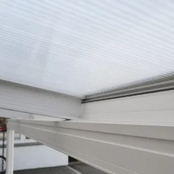 HOME DELUXE - Terrassenüberdachung 618 X 303 X 226 / 278 Cm Weiß Terrassendach Überdachung Carport -Stil Beet Verkaufsgeschäft 50a08a82fe35a5f0868e136e679ae626