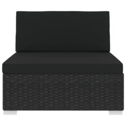 VidaXL Modular-Sofa-Mittelteil 1 Stk. + Auflagen Poly Rattan Schwarz -Stil Beet Verkaufsgeschäft 51a3c32963ef947013afb75e31e6afc9