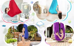Kinder Schwingen Hängematte, Indoor Schaukel Elastisch Cuddle Hammock Sensory Swing Ideal Für ADHS, Asperger Und Sensorische Integration Sowie Autismustherapie(Hellblau,150 X 280CM) -Stil Beet Verkaufsgeschäft 51ba249775cbfaf91a7c2f2a3b88bb07