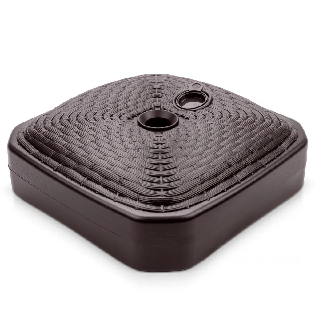 Sonnenschirmständer Rattanoptik - Eckig - Braun - 390 X 390 X 130 Mm 3 Sonnenschirmständer Rattanoptik - Eckig - Braun - 390 X 390 X 130 Mm - Image 3