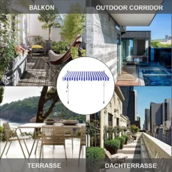 Mucola Klemmmarkise 300-120cm Grau Mit LED Balkon Markise Sonnenschutz Terasse Fenstermarkise Balkonmarkise Sonnensegel Windschutz Rollo -Stil Beet Verkaufsgeschäft 5473be8e3efac2b532e9efc31175c498