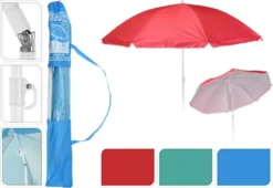 Sonnenschirm Ø 138 Cm Strandschirm Schirm Mit 3 Haken Strand Urlaub UV Schutz GRÜN