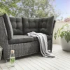Destiny Loungesofa Palma Lounge Sofa Bank Gartensofa Polyrattan Grau