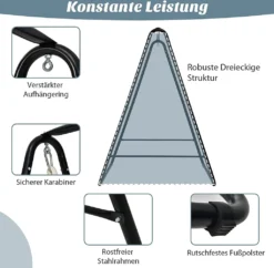 COSTWAY Hängesessel Hängeschaukel Mit Ständer, Hängesesselständer Mit Hängeschaukel Für Drinnen Und Draußen, Grau -Stil Beet Verkaufsgeschäft 56057bf447a8d0a5dbbd3e7d67c01942