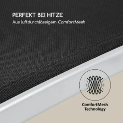 Blumfeldt Sun Valley - Sonnenliege Mit Kopfkissen, Zusammenklappbar, Gestell Aus Aluminium, 4-fach Verstellbare Rückenlehne, Sun Comfort, Material: 70% PVC Und 30% Polyester Comfort Mesh, Schwarz -Stil Beet Verkaufsgeschäft 560aea41683e6fbea2e4b8991d225867