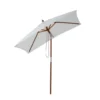 Outsunny Sonnenschirm, Knickbarer Gartenschirm, Strandschirm, 3-stufig Einstellbar, Holz+Polyester, Creme, 200 X 150 X 230 Cm