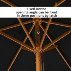 Outsunny Sonnenschirm, Gartenschirm, 3-stufig, Sonnenschutz, Bambus 180/㎡ Polyester, Schwarz, Ø2,5 X 2,3 M 11 Outsunny Sonnenschirm, Gartenschirm, 3-stufig, Sonnenschutz, Bambus 180/㎡ Polyester, Schwarz, Ø2,5 X 2,3 M -Stil Beet Verkaufsgeschäft 56ff25340371ff3af8aa5228bf0eb213