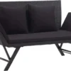 VIDAXL Möbel Gartenbank Mit Auflagen 176 Cm Schwarz Poly Rattan 2023
