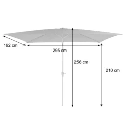 Sonnenschirm Castellammare, Gartenschirm, 2x3m Rechteckig Neigbar, Polyester/Alu 4,5kg Creme -Stil Beet Verkaufsgeschäft 57e9abdbfa951b9200c70b3cdde76eba