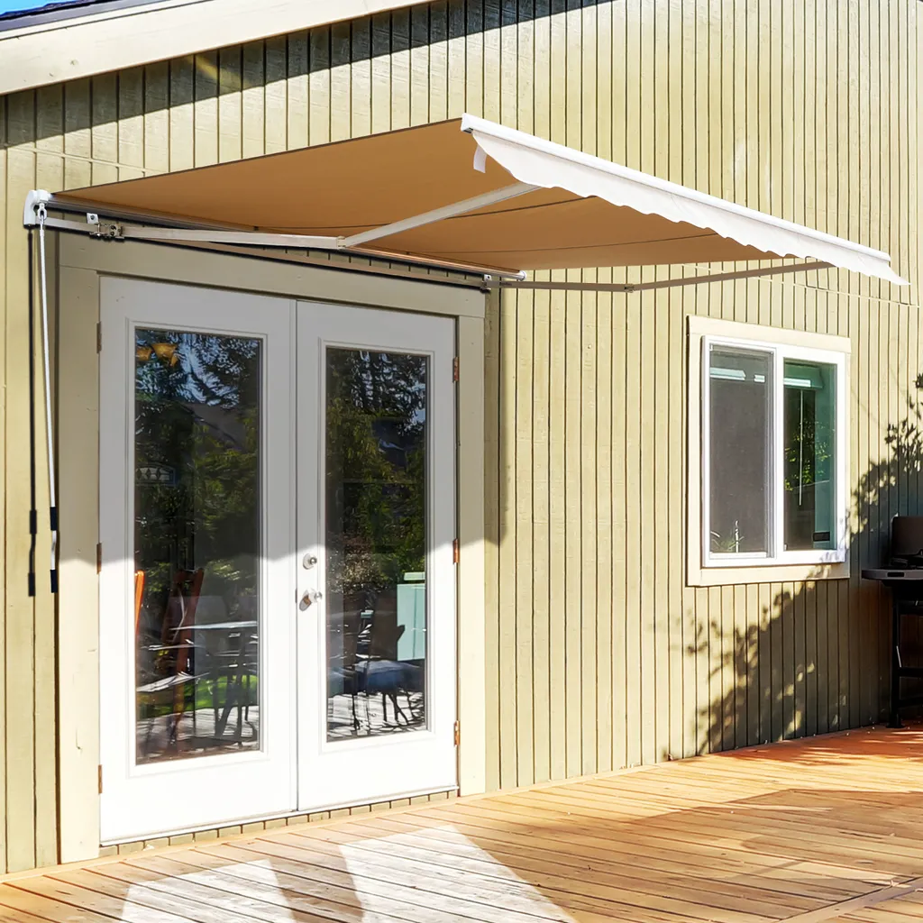 Outsunny Markise Gelenkarmmarkise Sonnenschutz Balkon Creme 3x2,5m 2 Outsunny Markise Gelenkarmmarkise Sonnenschutz Balkon Creme 3x2,5m - Image 2