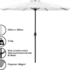 Sonnenschirm Schirm Marktschirm Kurbelschirm Garten Weiß / 230x300cm / 5,7kg / Stahl / Polyester 160g/m² [casa.pro]