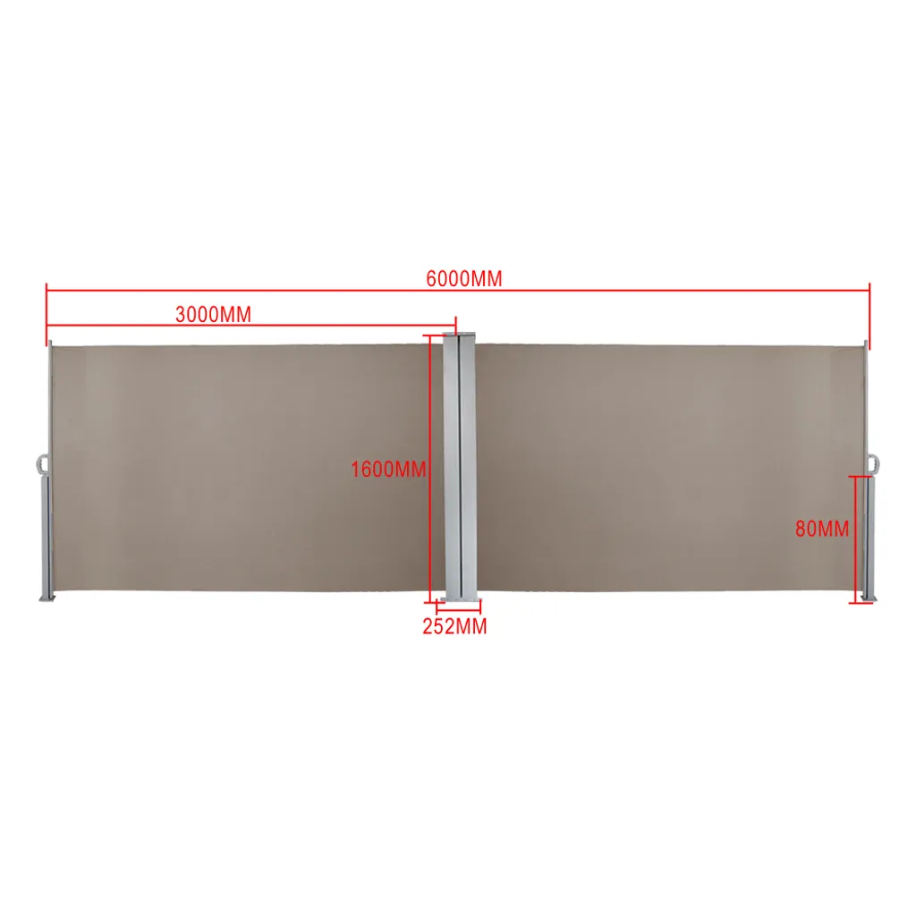 EINFEBEN Doppelseitenmarkise Markisen Brau 160x600cm Ausziehbar UV Bestaendig Fuer Balkon Terrasse Balkon 5 EINFEBEN Doppelseitenmarkise Markisen Brau 160x600cm Ausziehbar UV Bestaendig Fuer Balkon Terrasse Balkon - Image 5