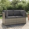 VidaXL Gartensofa 2-Sitzer Mit Kissen Grau Poly Rattan
