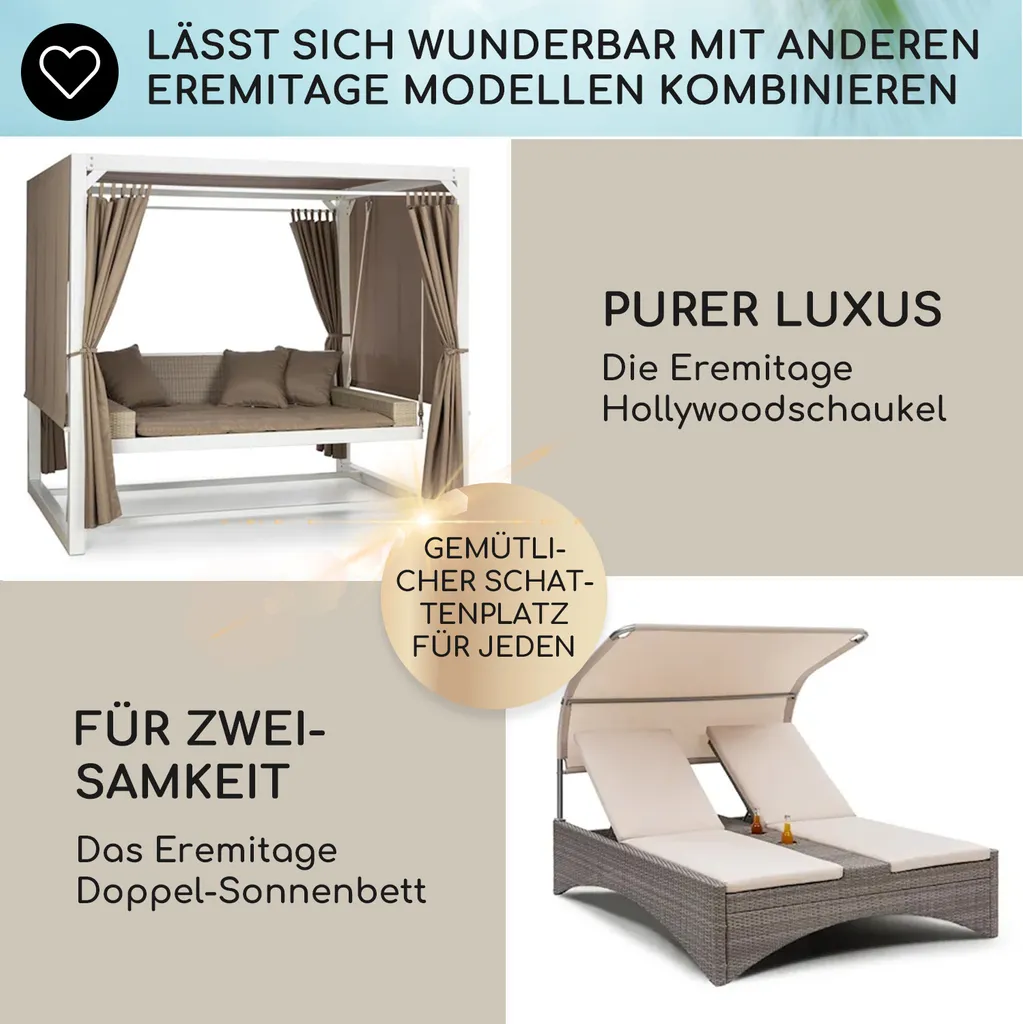 Blumfeldt Sonnenliegen Für 2 Personen, Liege Für Den Garten & Terrasse, Große Sonneninsel Outdoor, Doppelliege Mit Verstellbarer Rückenlehne, Sonnenliege Mit Dach, Liegeinsel Wasserfest, Garten Möbel 6 Blumfeldt Sonnenliegen Für 2 Personen, Liege Für Den Garten & Terrasse, Große Sonneninsel Outdoor, Doppelliege Mit Verstellbarer Rückenlehne, Sonnenliege Mit Dach, Liegeinsel Wasserfest, Garten Möbel - Image 6