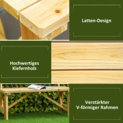 Outsunny Gartenbank 2-Sitzer Parkbank Aus Holz Sitzbank Bis 220 Kg Bank Terrassenbank Mit Rückenlehnen Gartenmöbel Massivholz 116 X 56 X 80 Cm -Stil Beet Verkaufsgeschäft 5a9c82f017fdc58cb8b8cd1c92b7904b