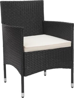 Poly-Rattan Garnitur HWC-F55, Balkon-/Garten-/Lounge-Set Sofa Sitzgruppe Schwarz, Kissen Creme -Stil Beet Verkaufsgeschäft 5aa2279991e5c67096ba33465683d75a