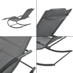 Schaukelliege Tarent 174 X 63 X 88 Cm Gartenliege Sonnenliege Relaxliege Mit Kopfpolster 150 Kg Dunkelgrau -Stil Beet Verkaufsgeschäft 5abbbeafc9e39a099813bbb4600354cc