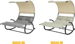 SoBuy OGS50-HG Schaukelliege Für 2 Personen Sonnenliege Mit Sonnendach Doppelliege Gartenbett Mit Rollen Relaxliege Belastbarkeit 300 Kg BHT Ca: 140x180x184cm -Stil Beet Verkaufsgeschäft 5c10fab7a17cd020c29fefcb1f53dac1