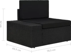 VidaXL Modulares 2-Sitzer-Sofa Poly Rattan Schwarz -Stil Beet Verkaufsgeschäft 5cdeb656425d485dc5521d54cb9dfff6