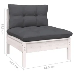 VidaXL Garten-Mittelsofa Mit Kissen Weiß Massivholz Kiefer -Stil Beet Verkaufsgeschäft 5cf7eb571ebfdd5a013e737961d82a23