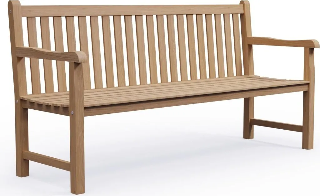 KMH®TEAK Gartenbank 4-Sitzer *Classic* B 180 X H 92,5 X T 52 Cm, Teakholz 1 KMH®TEAK Gartenbank 4-Sitzer *Classic* B 180 X H 92,5 X T 52 Cm, Teakholz