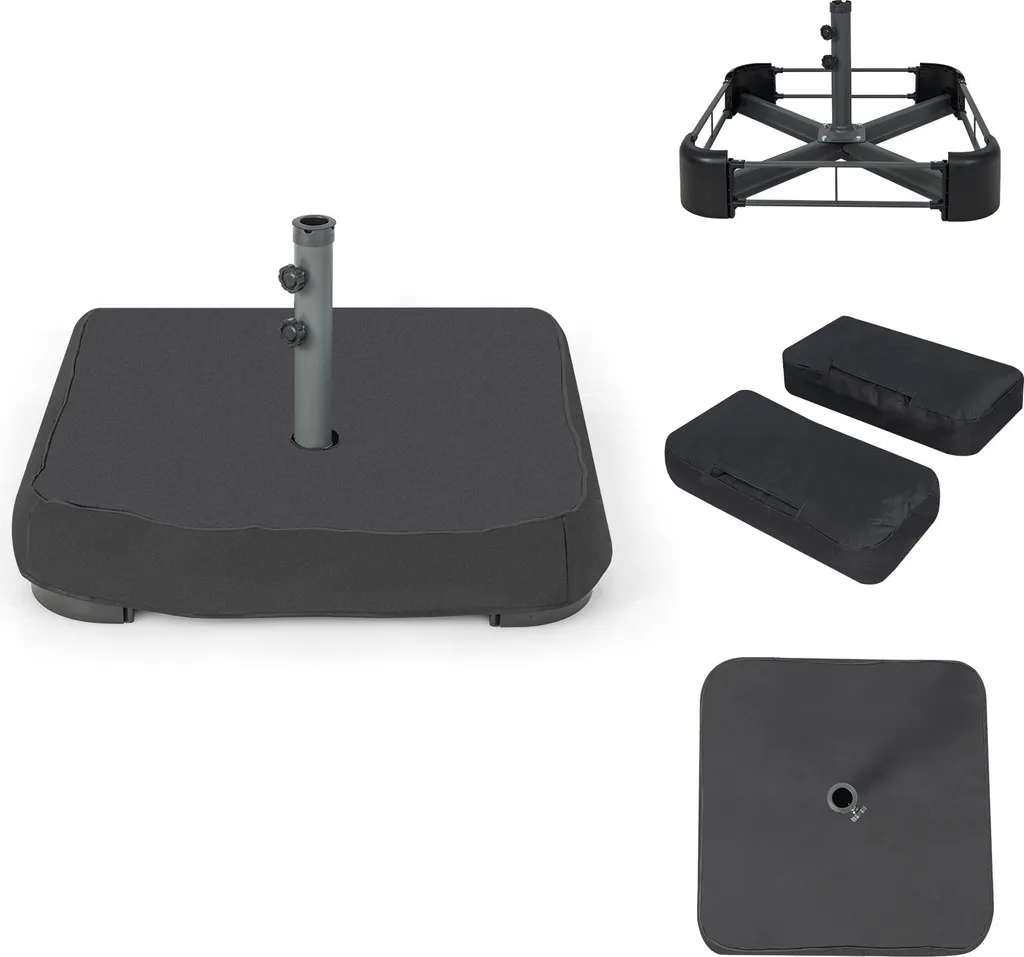 COSTWAY Sonnenschirmständer Mit Sandsäcken (90 Kg Füllkapazität), 2 Feststellknöpfen, Sonnenschirm Ständer Befüllbar, Schirmständer Marktschirmständer Für Terrasse, Garten 1 COSTWAY Sonnenschirmständer Mit Sandsäcken (90 Kg Füllkapazität), 2 Feststellknöpfen, Sonnenschirm Ständer Befüllbar, Schirmständer Marktschirmständer Für Terrasse, Garten