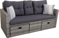 Garten Lounge Sofa Sitzgruppe Garten Couch Sessel Rattan Optik Gartenmöbel