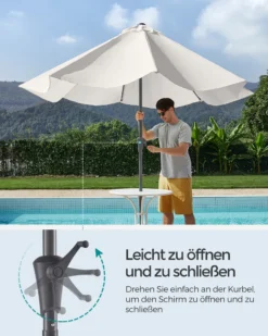 SONGMICS Sonnenschirm 300 Cm, UPF 50+, Beidseitig Um 30° Knickbar, Sonnenschutz, Mit Kurbel Zum Öffnen/Schließen, Beige GPU30BE 11 SONGMICS Sonnenschirm 300 Cm, UPF 50+, Beidseitig Um 30° Knickbar, Sonnenschutz, Mit Kurbel Zum Öffnen/Schließen, Beige GPU30BE -Stil Beet Verkaufsgeschäft 5ee0b1cbfed60ae975d47b4fd9be61ef