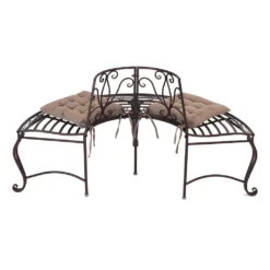 Metall-Bank 'Halbkreis' Möbel Garten Terrasse Balkon Bequem, Ranken Muster -Stil Beet Verkaufsgeschäft 5f986f6d5661f8f523cc156128ef7e91