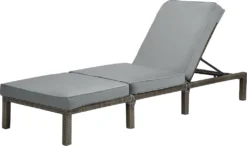 SVITA PEACH Gartenliege Sonnenliege Relaxliege Polsterauflage Klappbar Polyrattan Grau