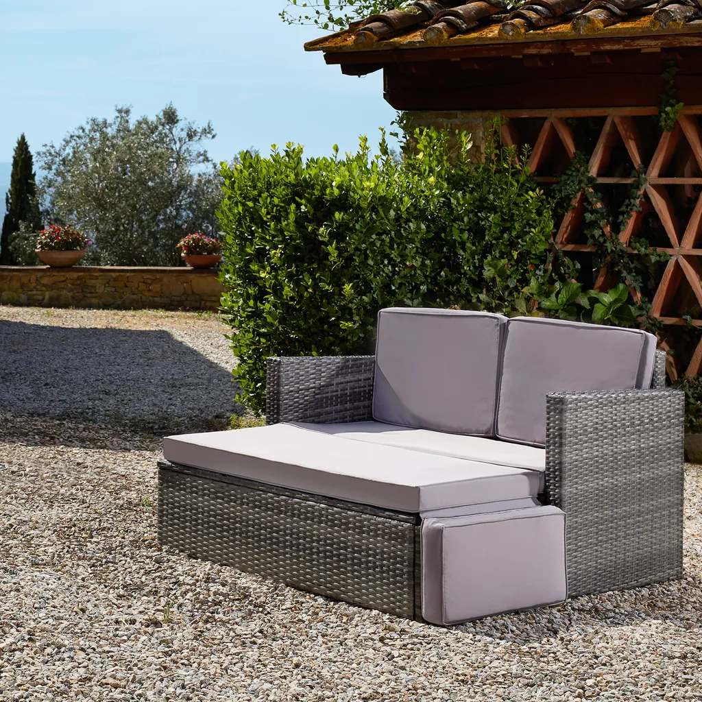 Tectake Rattan Lounge Korfu - Natur 2 Tectake Rattan Lounge Korfu - Natur - Image 2