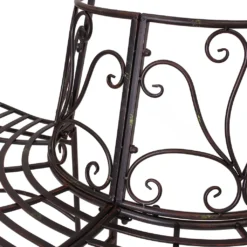 Metall-Bank 'Halbkreis' Möbel Garten Terrasse Balkon Bequem, Ranken Muster -Stil Beet Verkaufsgeschäft 604ac5d34d2ed76675c2078a72574e12