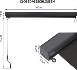 Mucola Senkrechtmarkise 160x250 Cm Markise Seitenmarkise Anthrazit Windschutz -Stil Beet Verkaufsgeschäft 60721cd161d926f873ca08cd5333e24c