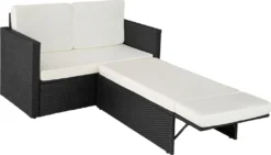 Tectake Rattan Lounge Korfu - Schwarz -Stil Beet Verkaufsgeschäft 60dd593999d2a9cae2b6cef1029bff43