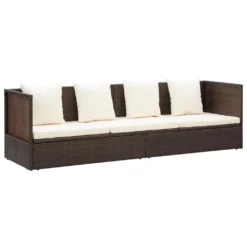 VidaXL Garten-Sofabett Mit Kissen Poly Rattan Braun -Stil Beet Verkaufsgeschäft 613cd6100cdff8ddf1a1350faadcabbb