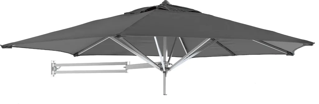 ACAZA Sonnenschirm 250 Cm Rund Mit Wand Halterung Ohne Schirmständer Für Balkon Oder Terrasse, Marktschirm Gartenschirm Terrassenschirm, Knickbar Mit Windauslass, Grau 2 ACAZA Sonnenschirm 250 Cm Rund Mit Wand Halterung Ohne Schirmständer Für Balkon Oder Terrasse, Marktschirm Gartenschirm Terrassenschirm, Knickbar Mit Windauslass, Grau - Image 2