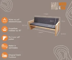 Wood4you - Gartenbank Vlieland - 'Do It Yourself' Bausatz Douglasienholz 175Lx72Hx57T Cm - Inkl. Kissen -Stil Beet Verkaufsgeschäft 6206dc61b565d44470f6535dac7ccfb7
