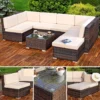 Mucola XXL Lounge Gartenmöbel Set Sitzgruppe Garten Sofa + Auflagen PolyRattan Braun