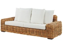 Gartensofa Natürlich Cremeweiß Rattan 3-Sitzer Für Garten Für Terasse Für Innenbereich Für Aussenbereich -Stil Beet Verkaufsgeschäft 62d11b04360da8799f74849fcfed6879