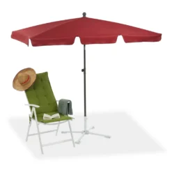 Relaxdays Rechteckiger Sonnenschirm Für Den Garten