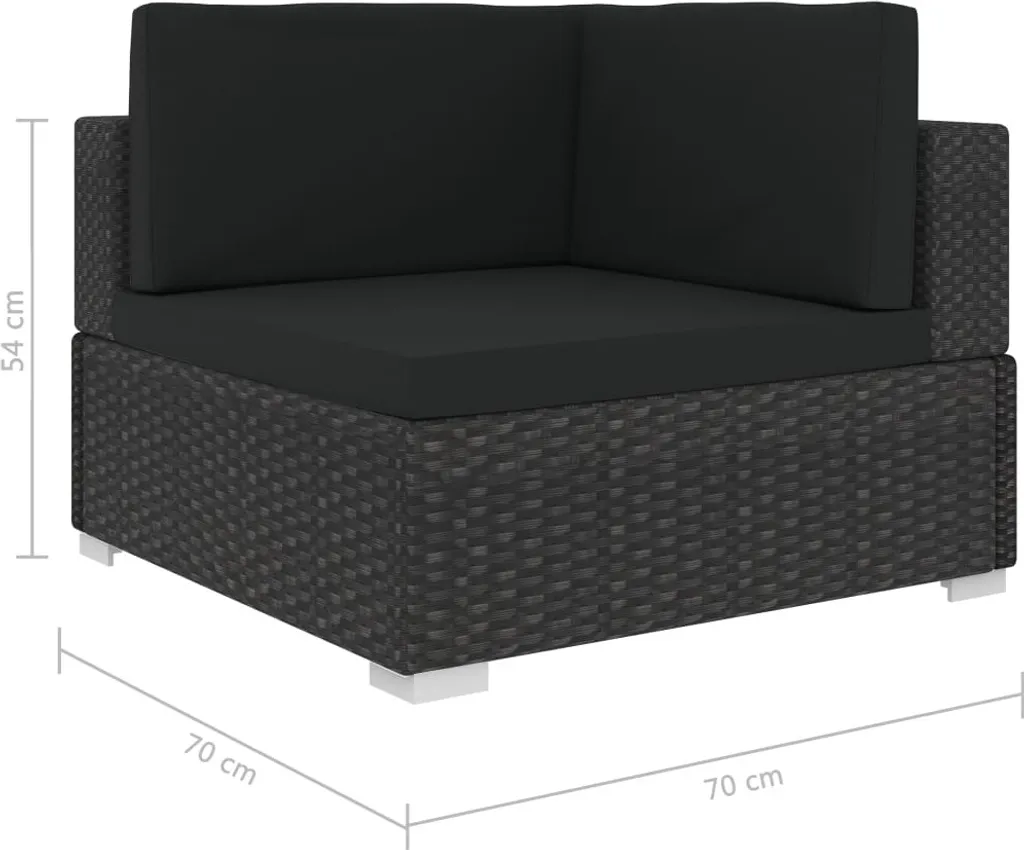 VidaXL Ecksofas 2 Stk. Mit Auflagen Poly Rattan Schwarz 5 VidaXL Ecksofas 2 Stk. Mit Auflagen Poly Rattan Schwarz - Image 5