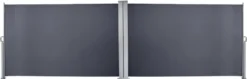 EINFEBEN Doppel Seitenmarkise Markisen Ausziehbar 180x600cm Alu Sichtschutz Windschutz Sonnenschutz Seitenrollo Grau